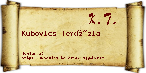Kubovics Terézia névjegykártya