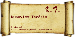 Kubovics Terézia névjegykártya
